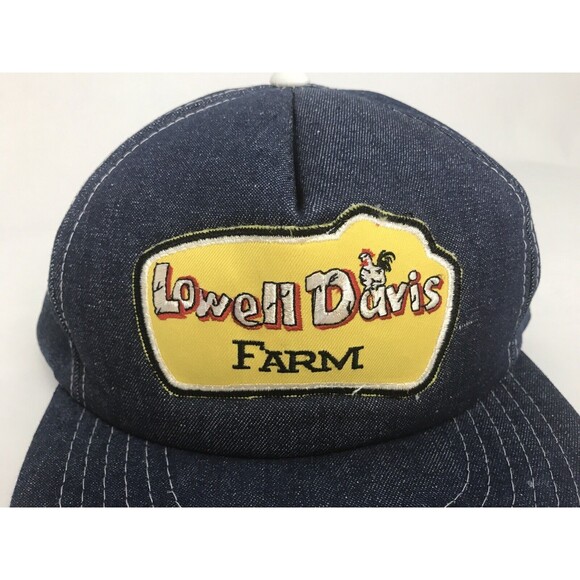 Vintage Lowell Davis Farms Denim Snapback Hat - Picture 9 of 9